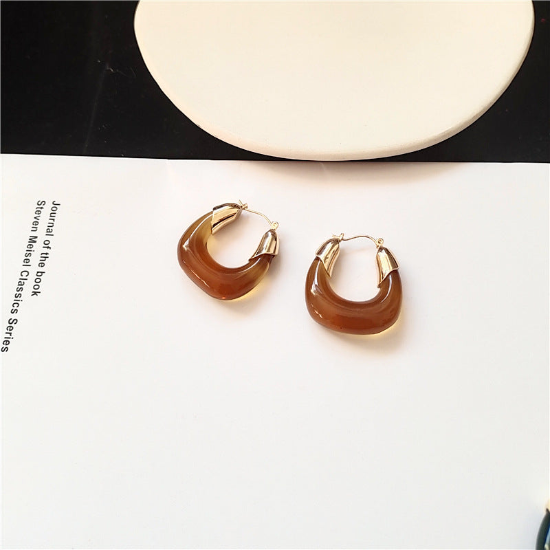 Just Lil Things  Brown Hoop Earrings jlt11281