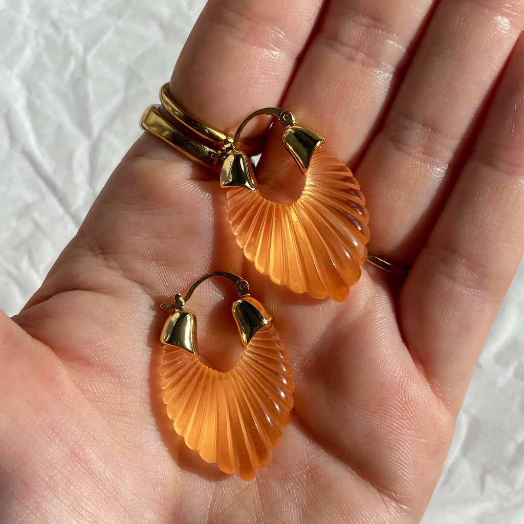 Just Lil Things  Orange  Hoop Earrings jlt11504